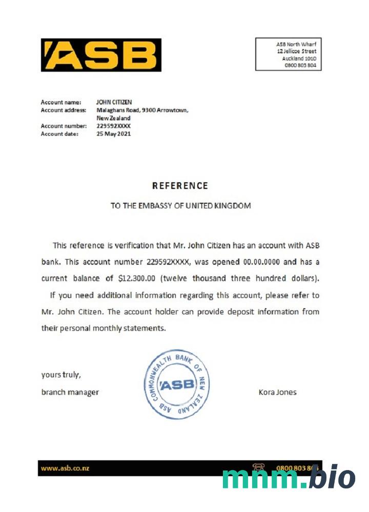 Przykład referencyjny Nowej Zelandii ASB w formatach Word i PDF